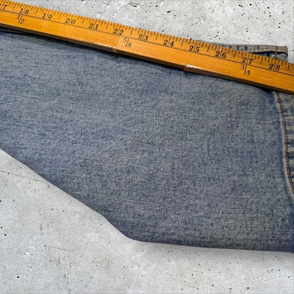 Custom Levi’s 505 Rainbow Jeans 34x30 Hand Sewn Applique Clouds - Picture 10 of 12